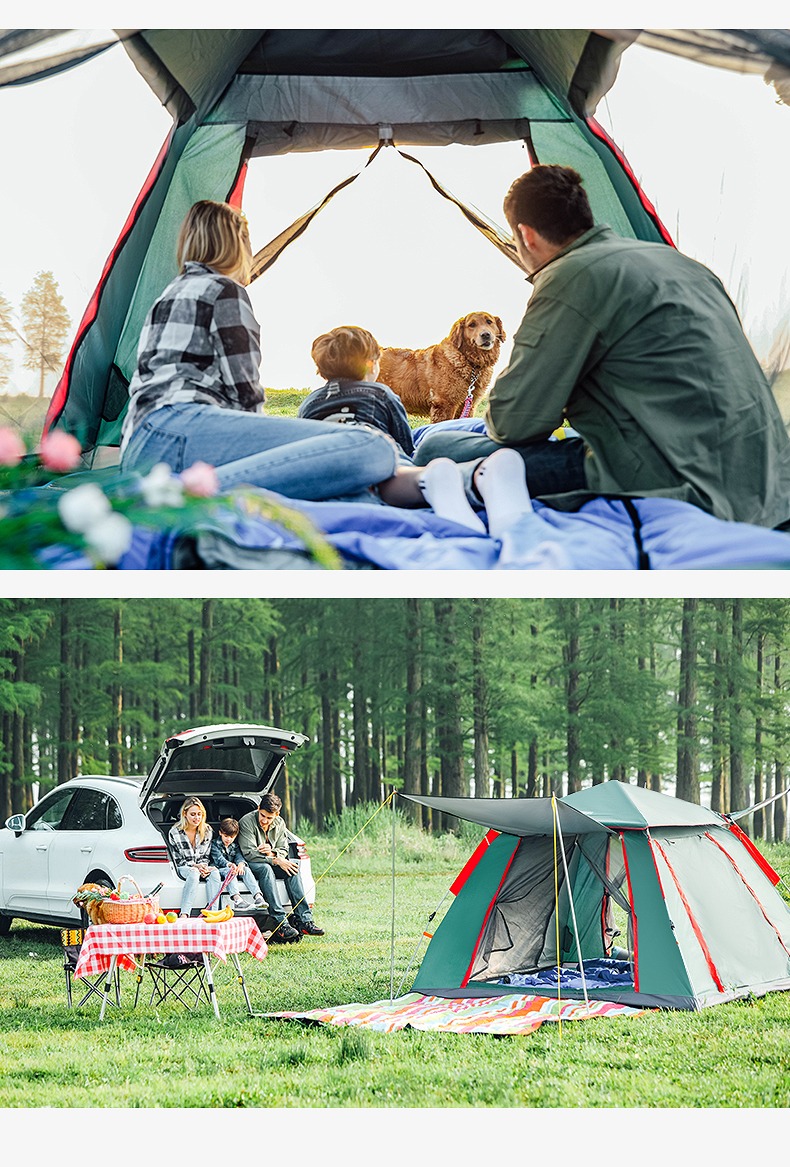 Cheap Goat Tents TANXIANZHE Outdoor Automatic Quick Open Tent Rainfly Waterproof Camping Tent Family Outdoor Instant Setup Tent with Carring Bag   